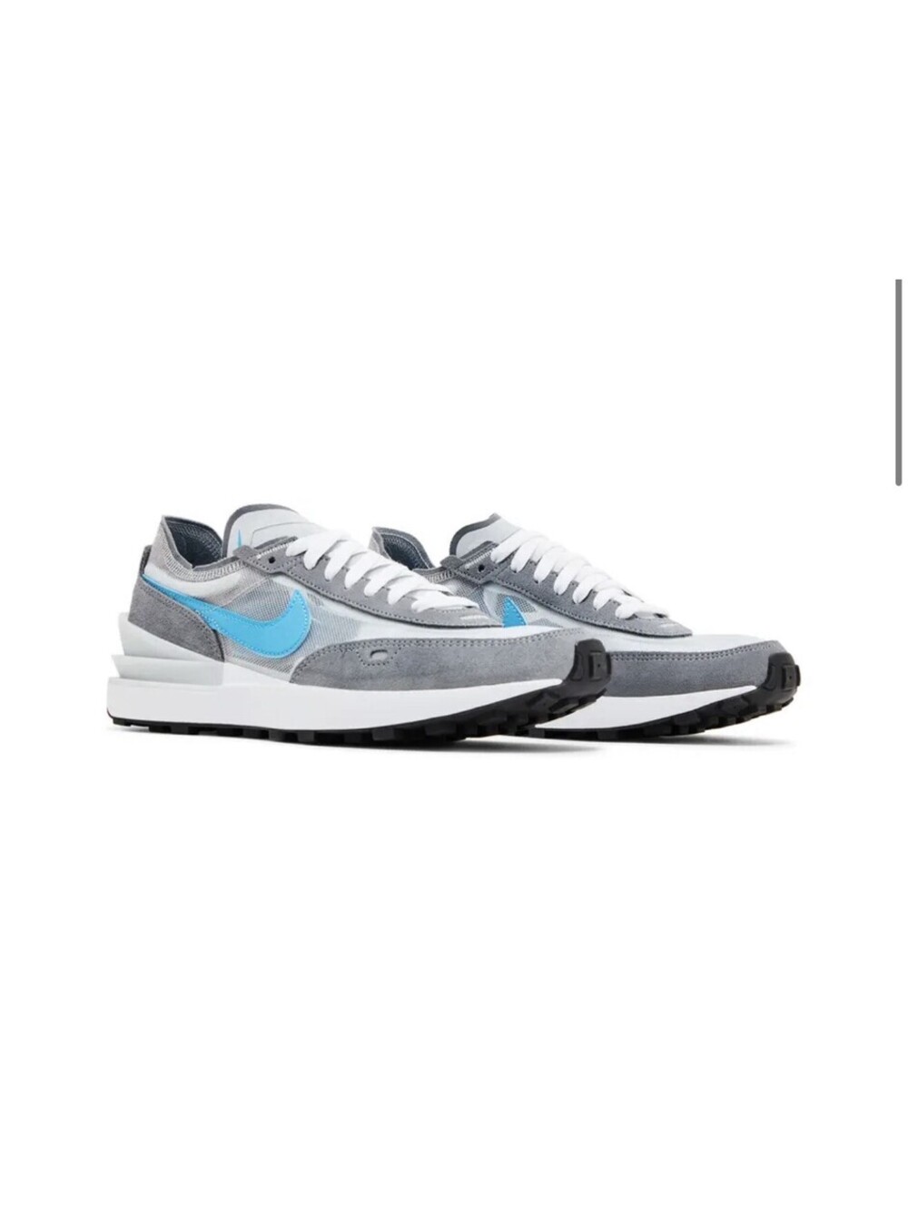 Nike Waffle One Sneakers Men's Size 14 Cool Gray Blue Suede Mesh DA7995-003